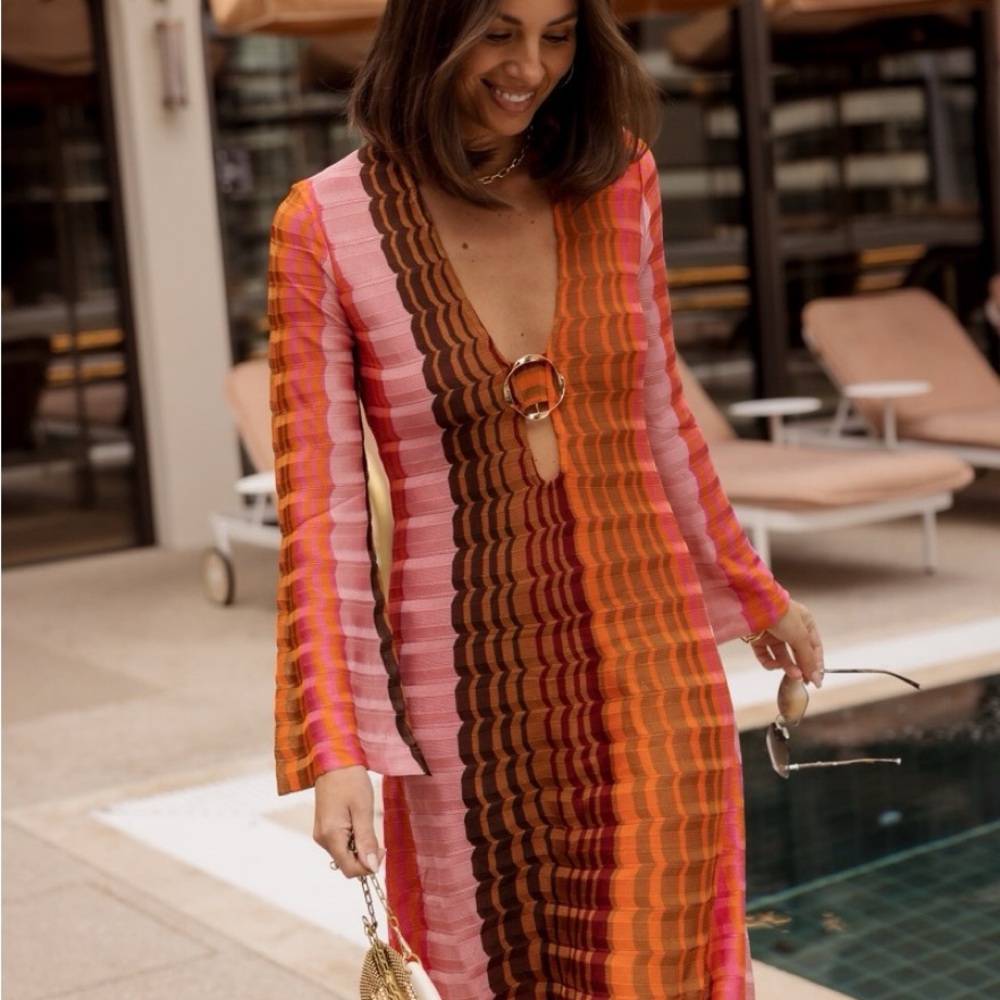 Alexis - Vibe Dress in Pink & Orange